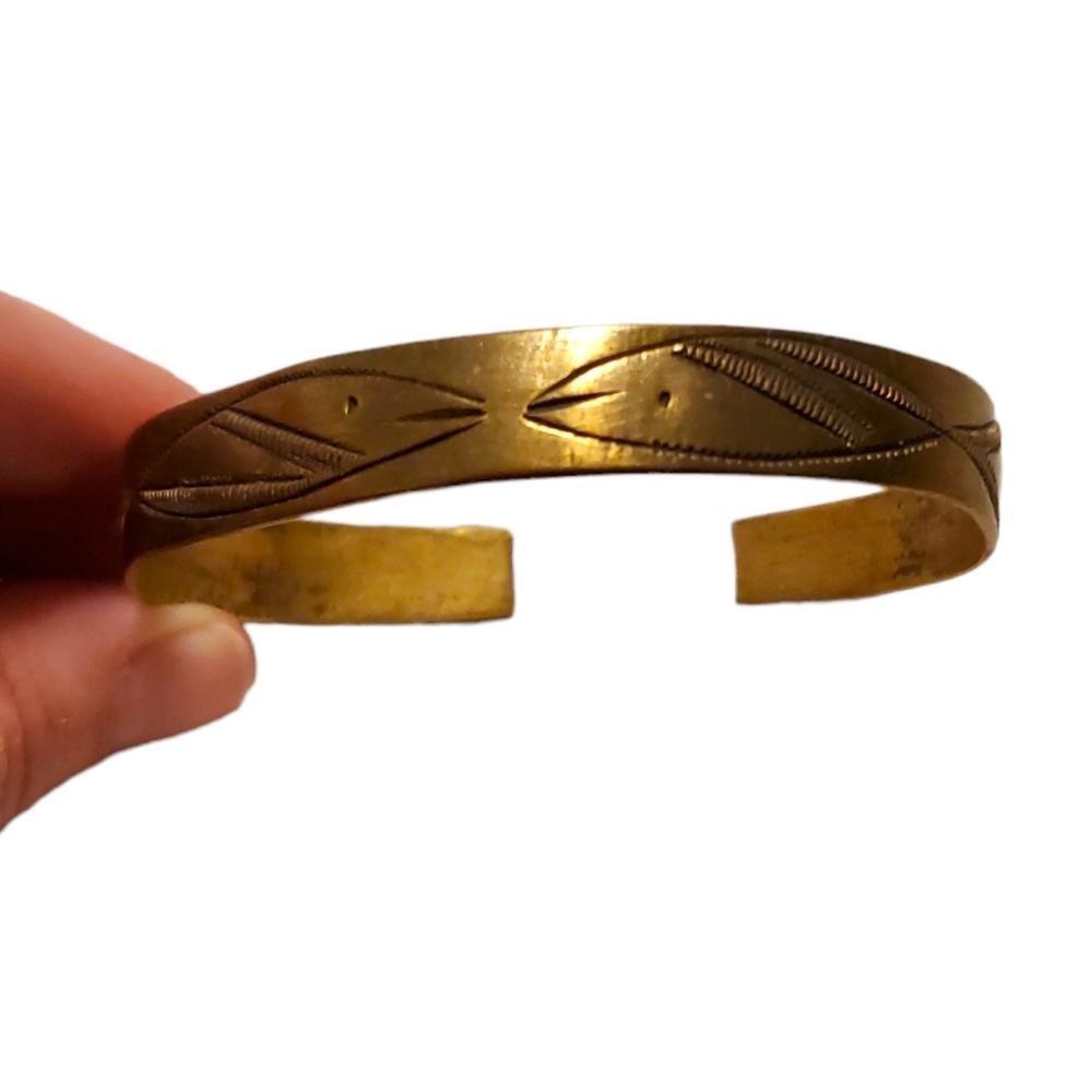 Vintage Brass Fish Motif Bracelet